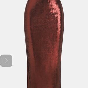 Cupshe Metallic Pencil Skirt in Deep Red